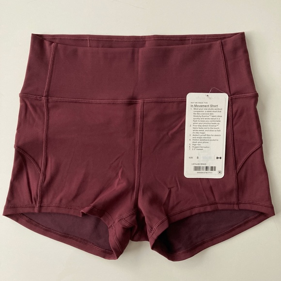 🆕 Lululemon In Movement Short 2.5", Size 8, Brand New - Picture 3 of 5